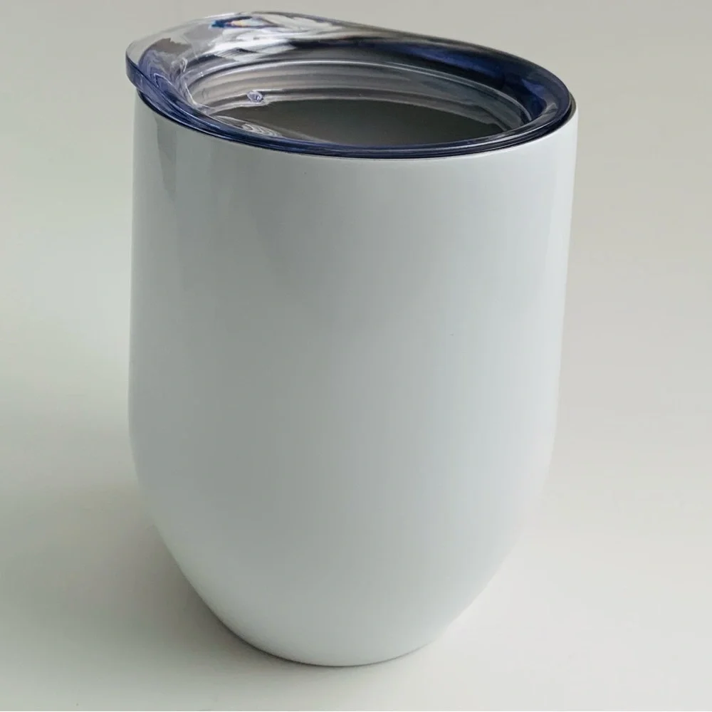 Wine Tumbler with Lid “Maybe Just A Half A Drink More” 12oz White NWT
